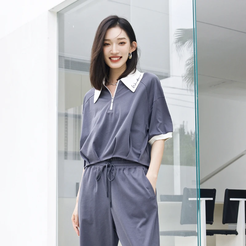 婉甸2025夏季新品拼接短袖1242T23RS4