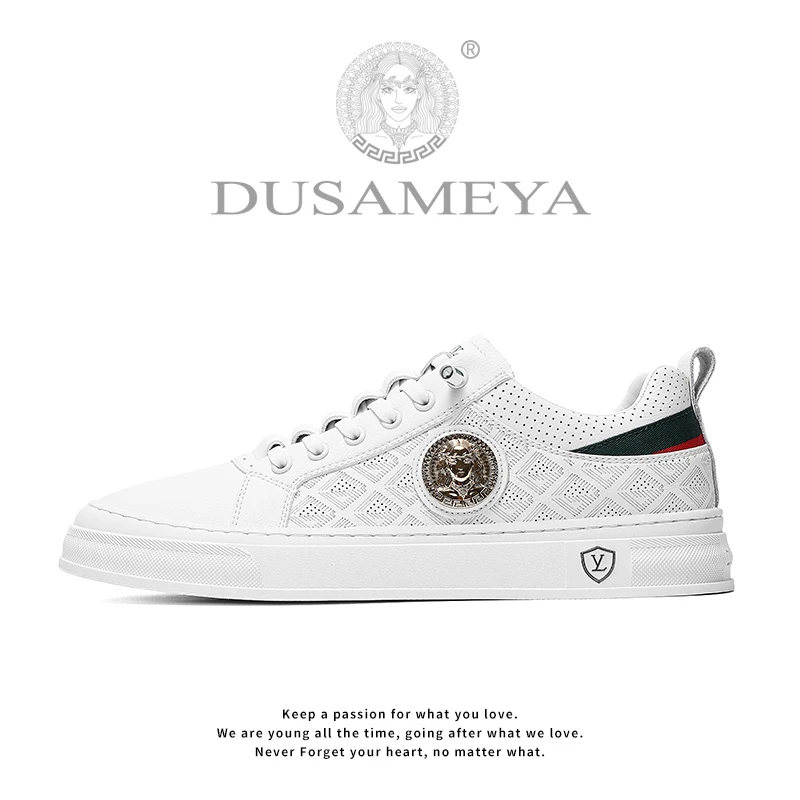 DUSAMEYA/杜莎米娅夏季男士港风轻奢休闲时尚百搭透气薄款板鞋