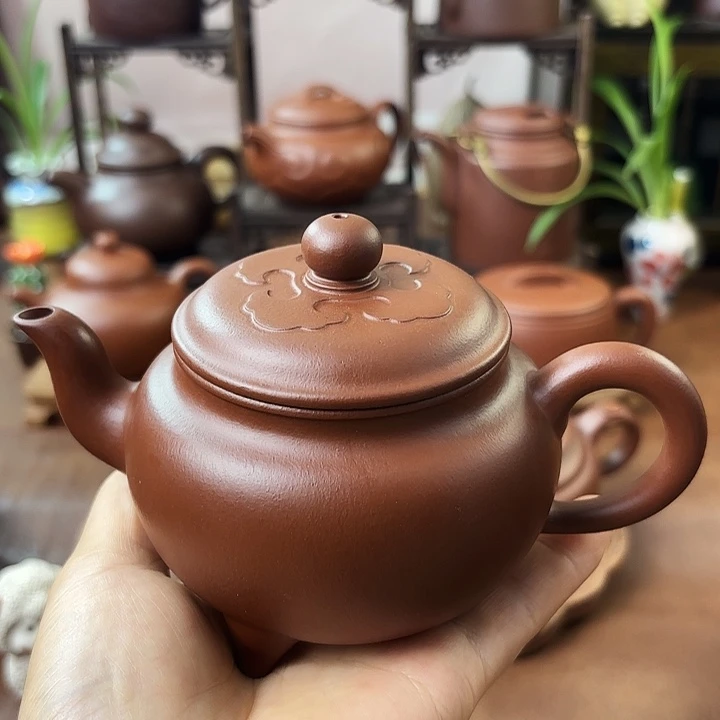 茶壶紫砂大彬如意 朱泥 230cc