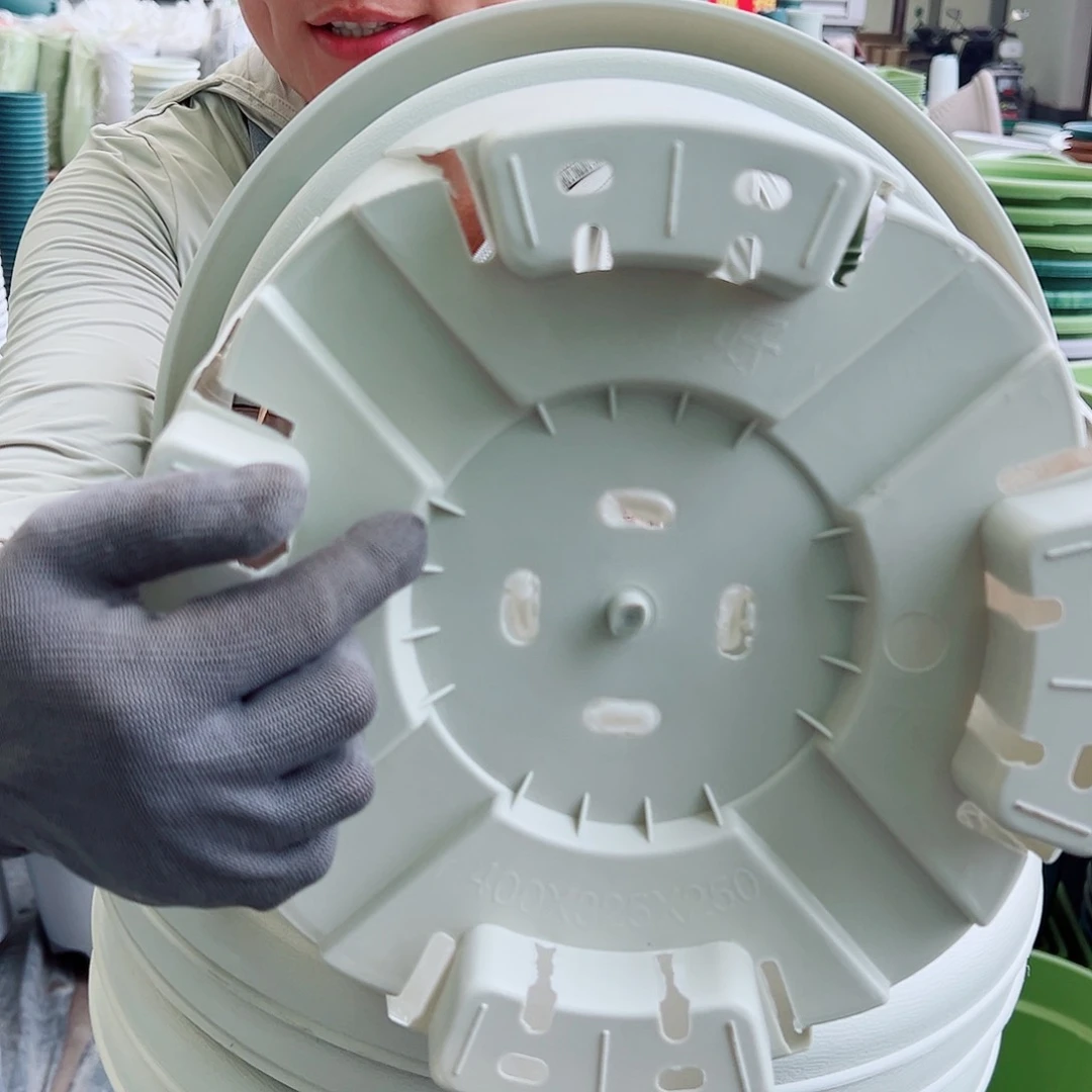 青山盆7#米白色5个无托