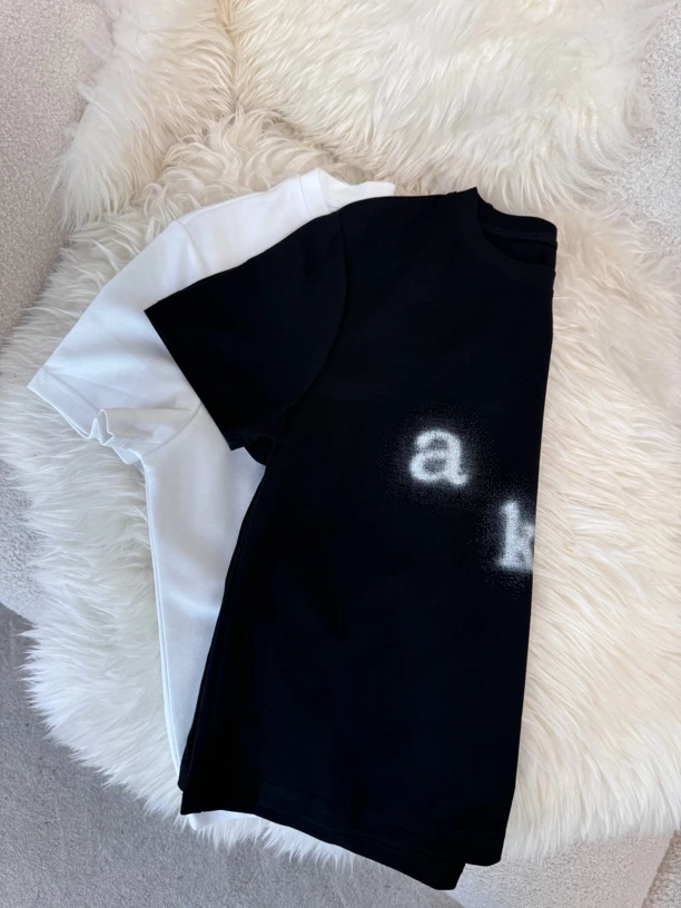 23536杨老板春夏设计师款晕染字母高级感短袖T恤