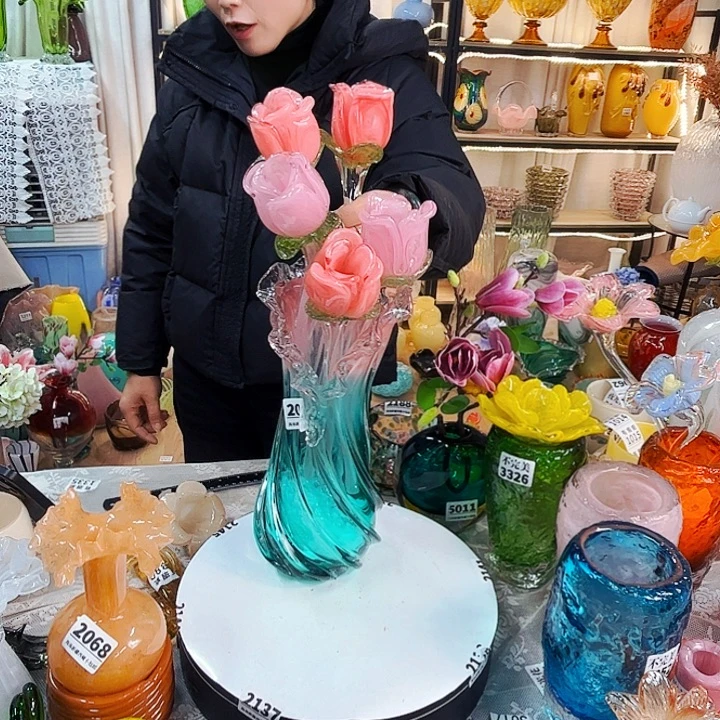 5花1瓶家悦美居琉璃摆件