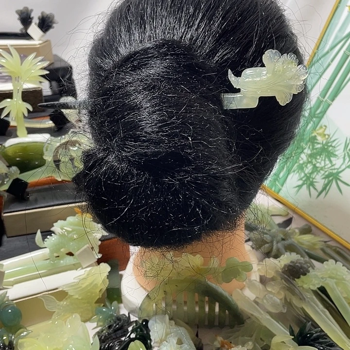 蛇纹石玉合金发饰