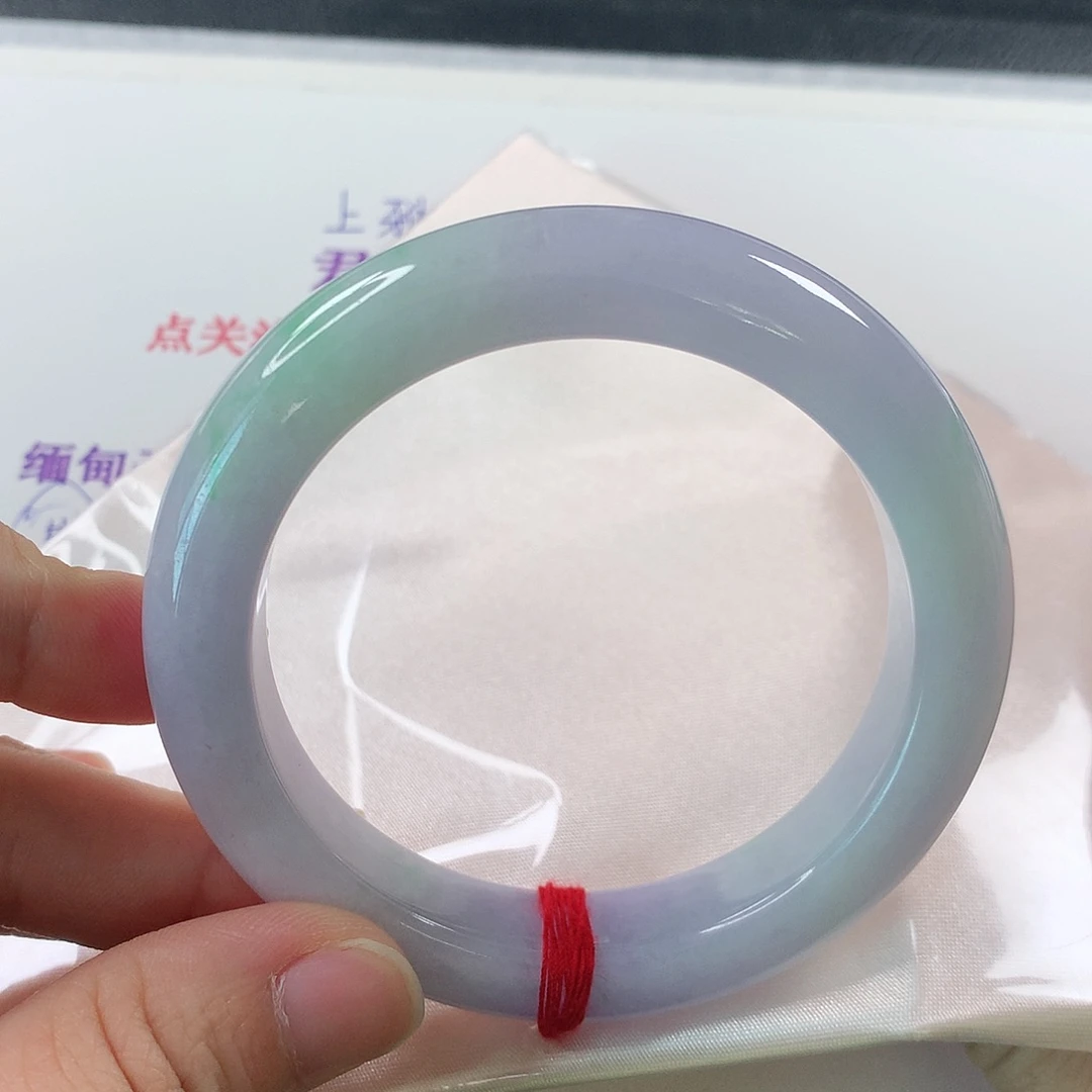 未镶嵌手镯翡翠春彩镯 ⑨①