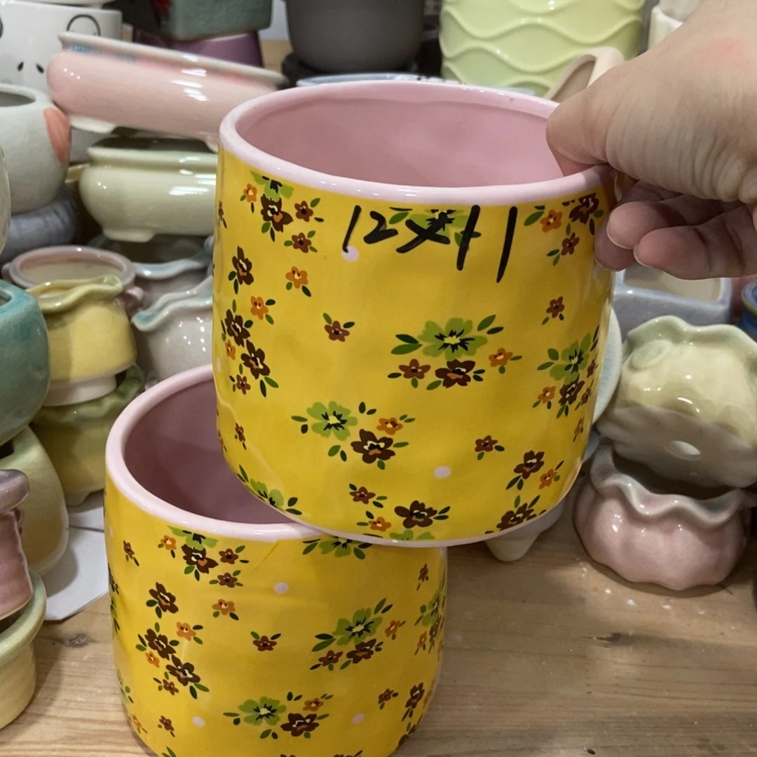 红陶高温陶瓷花盆
