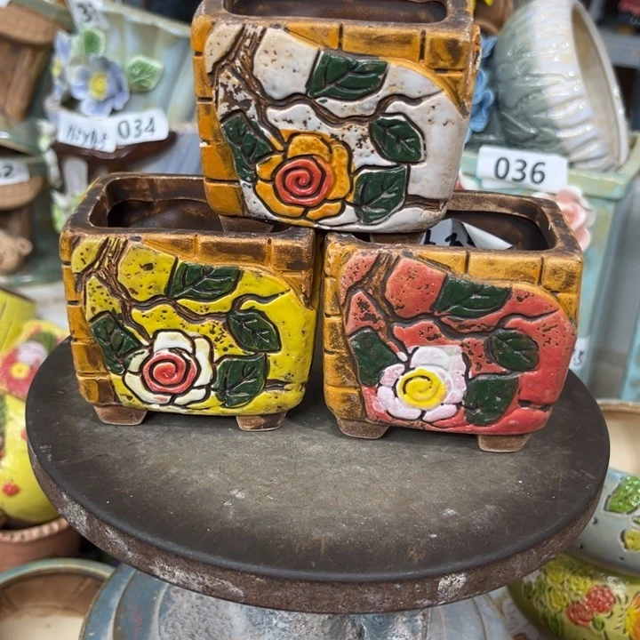 紫砂花盆粗陶材质多肉花盆