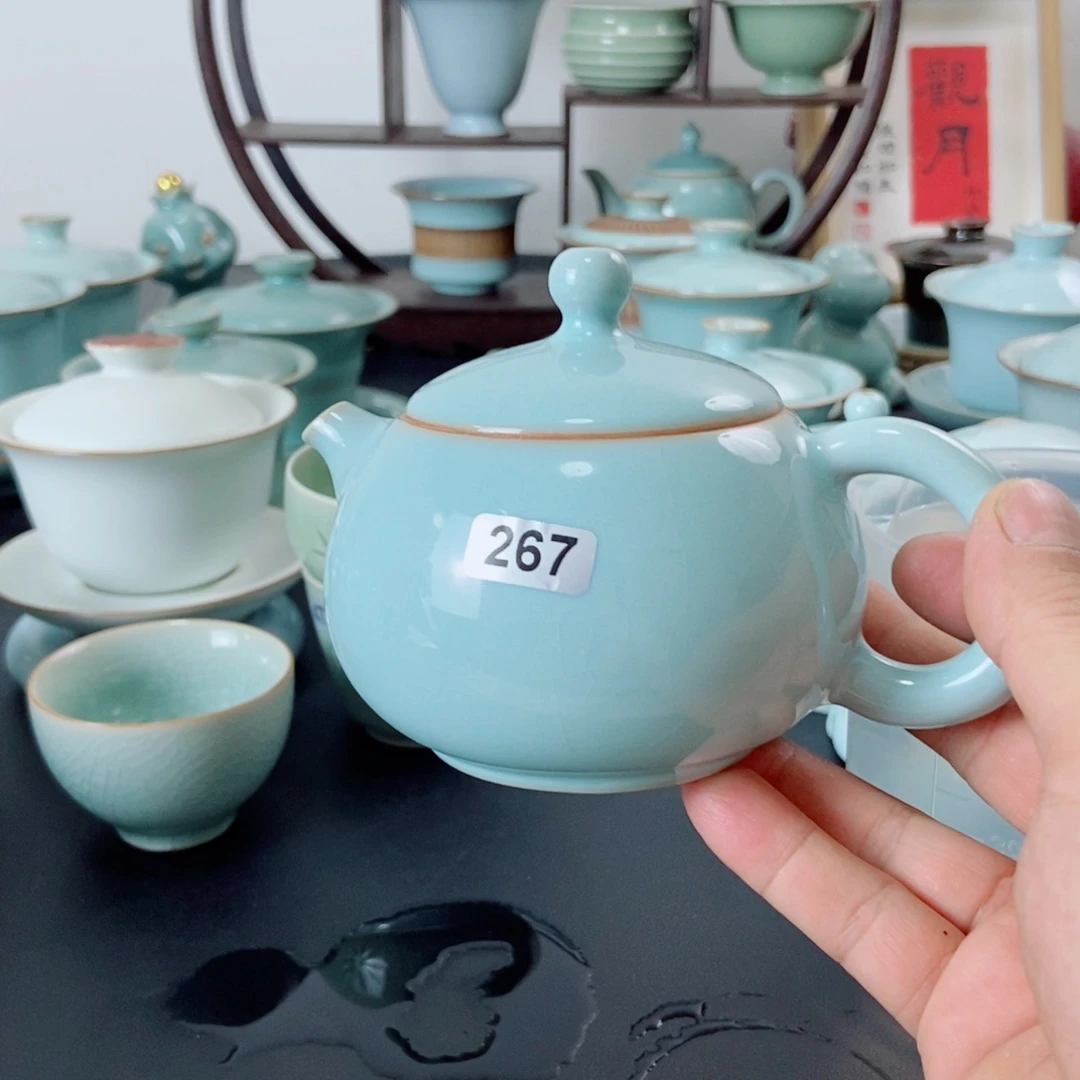 乐*天青釉手工西施壶