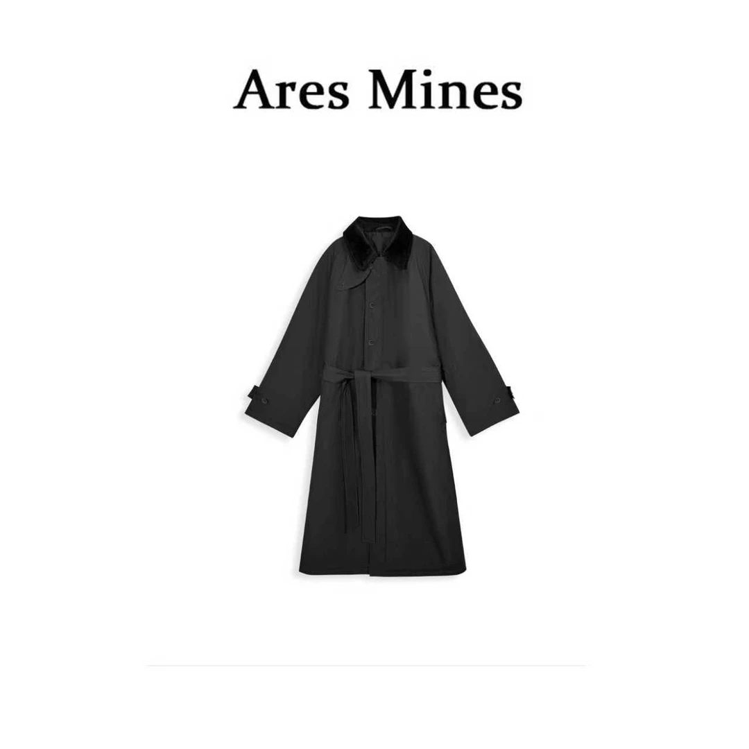 【盛朗熙AresMines】北海道初雪 秋冬wool中长款风衣收腰棉服外套