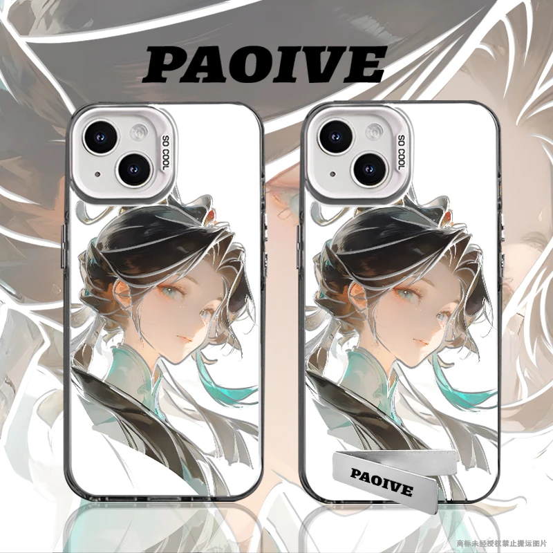 大乔创意适用苹果华为vivoiPhone小米三星防摔彩银手机壳