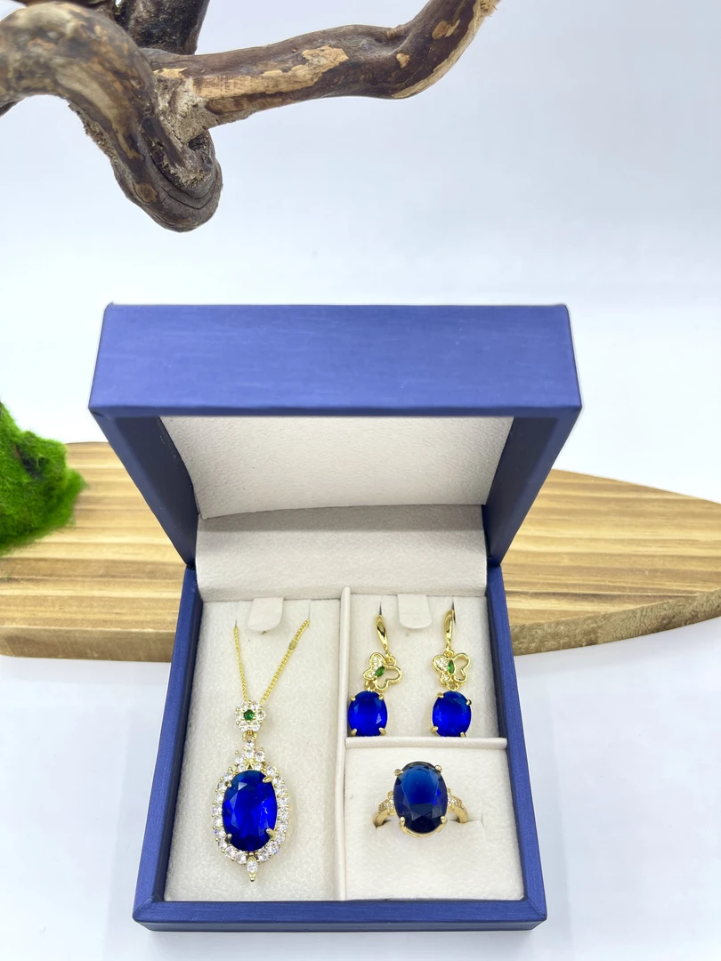 非金属珐琅项链 海洋之心蓝套盒