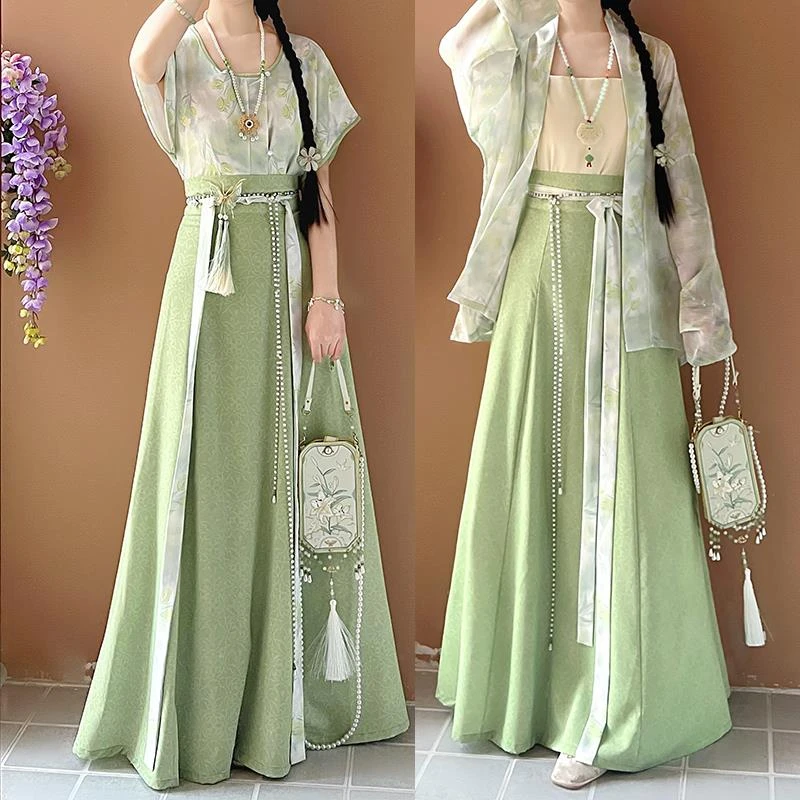 汉庭记原创汉服女宋制飞机袖改良唐褙子短袖日常通勤夏