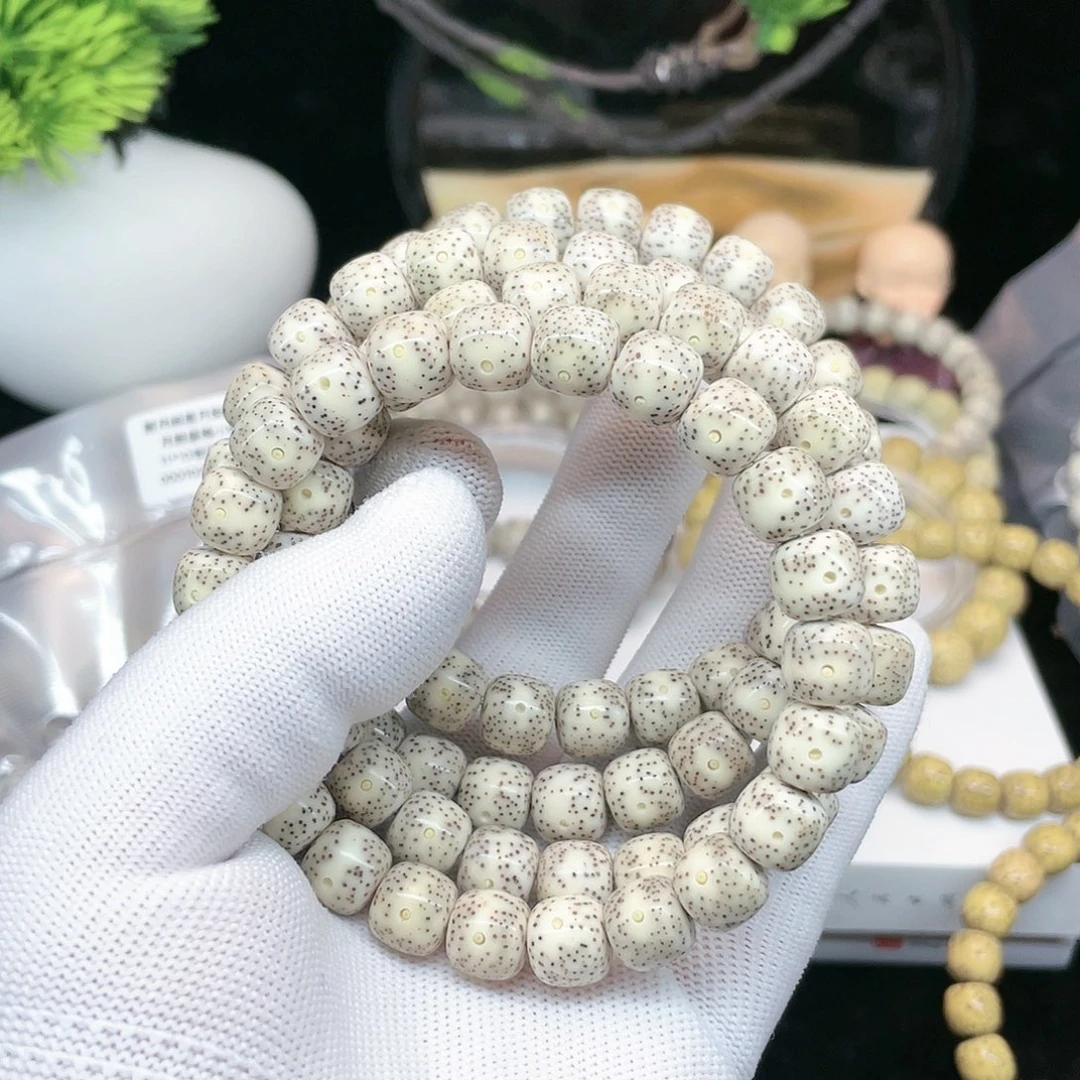 星月菩提手串天*10/9石玉料同枝果骨瓷白单圈