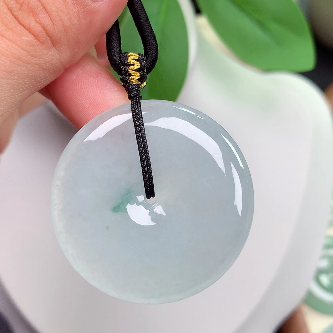 颈饰未镶嵌翡翠平安扣 37.5x6.1mm