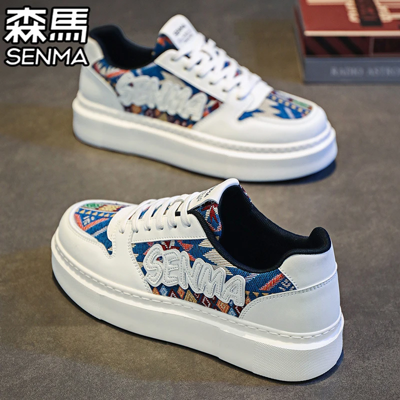 森马男鞋冬季运动百搭休闲帆布板鞋青少年潮流低帮厚底增高小白鞋