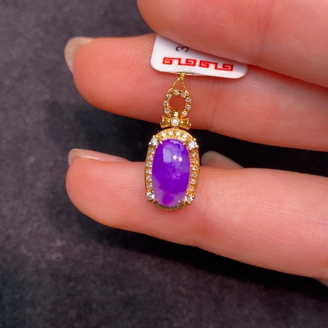 苏纪石（舒俱来）18K金镶嵌吊坠(不含链)