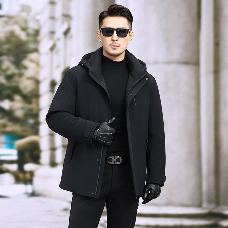 【专柜高货】鹅绒+绵羊毛外套新款商务休闲男士加厚保暖抗寒鹅绒服