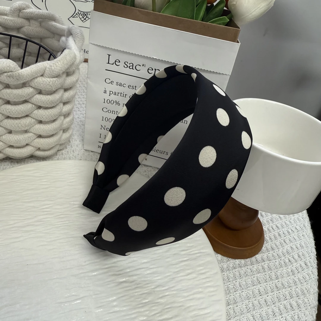 伍陆柒-1085 波点发箍宽版可爱休闲风发箍