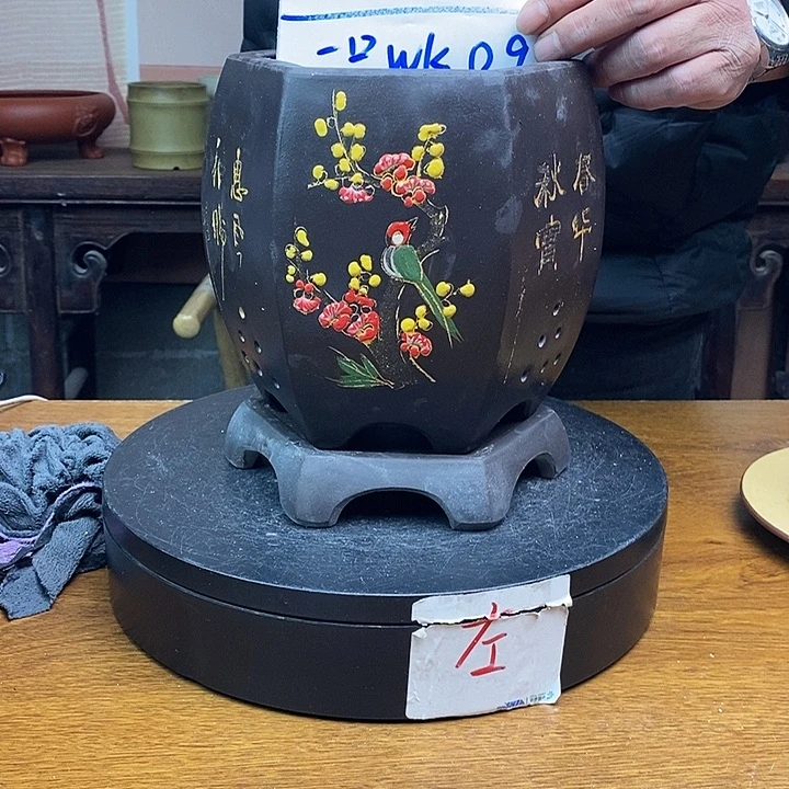 紫砂花盆货号一只WK09