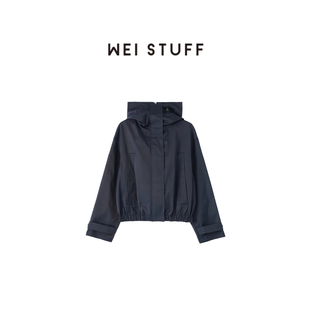 WEI STUFF “极简酷飒”设计感大口袋立领连帽短款外套 7225 S