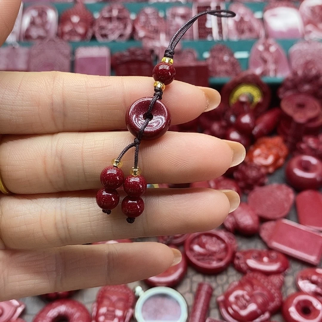 天然辰砂朱砂手机链