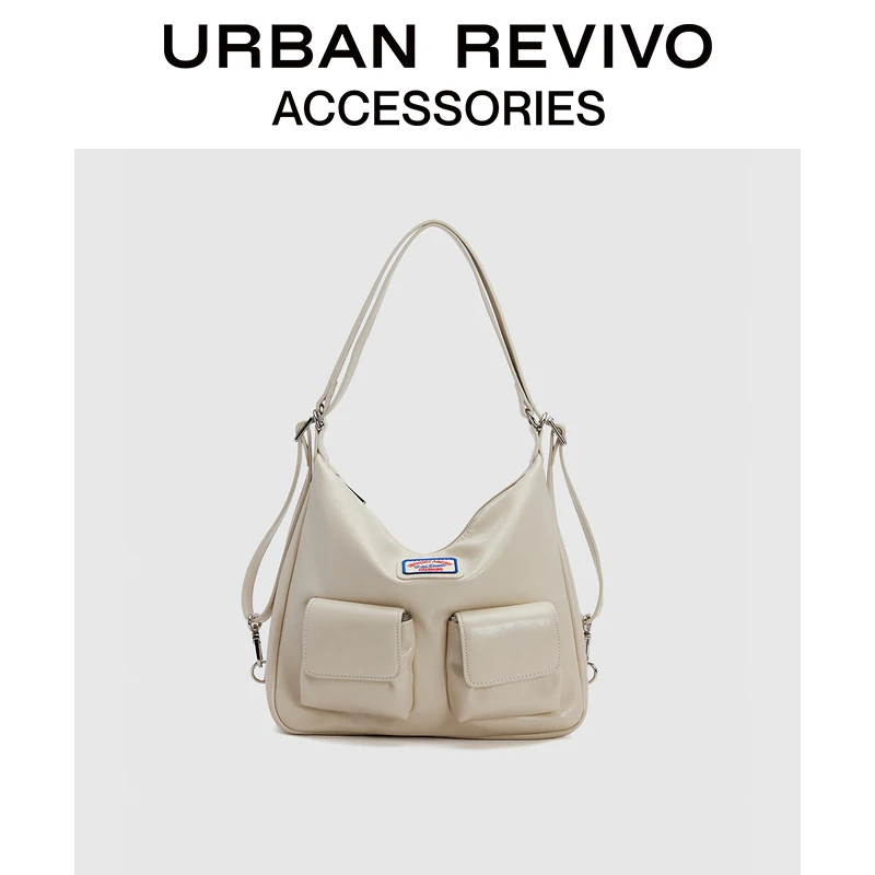 URBAN REVIVO2025夏季新款女士大容量口袋单肩背包UAYB50084