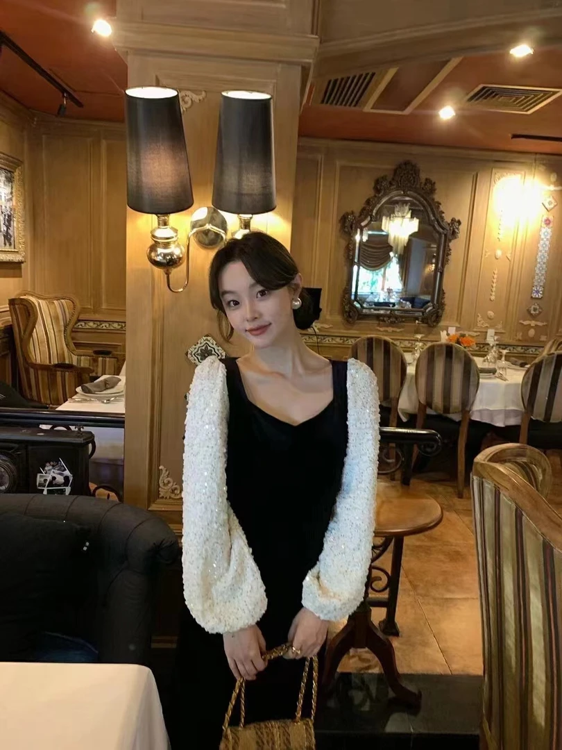 8161 法式设计感假两件连衣裙 s 1.3