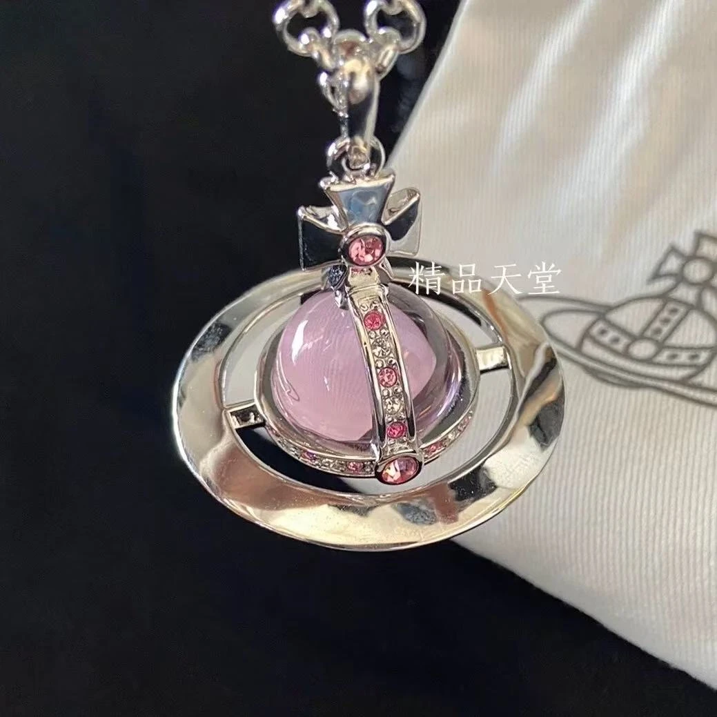 铜合金项链 粉球蓝球项链