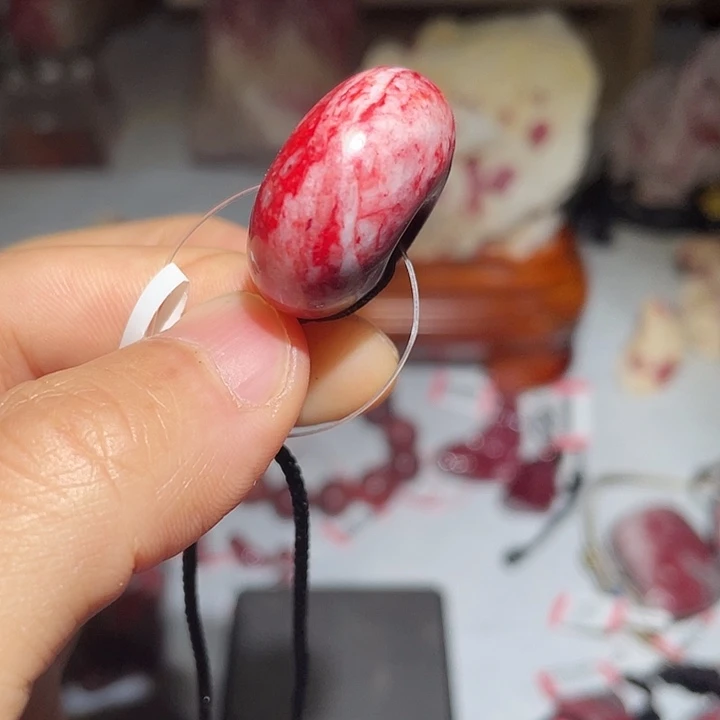 大***笙天然辰砂原石平安扣