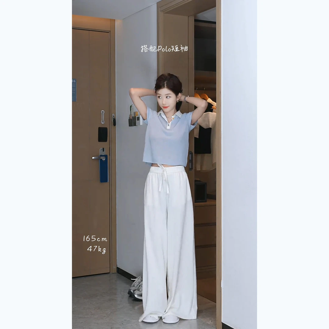 夏季超火一整套2025年新款韩系百搭Polo领短袖上衣休闲裤两件套装