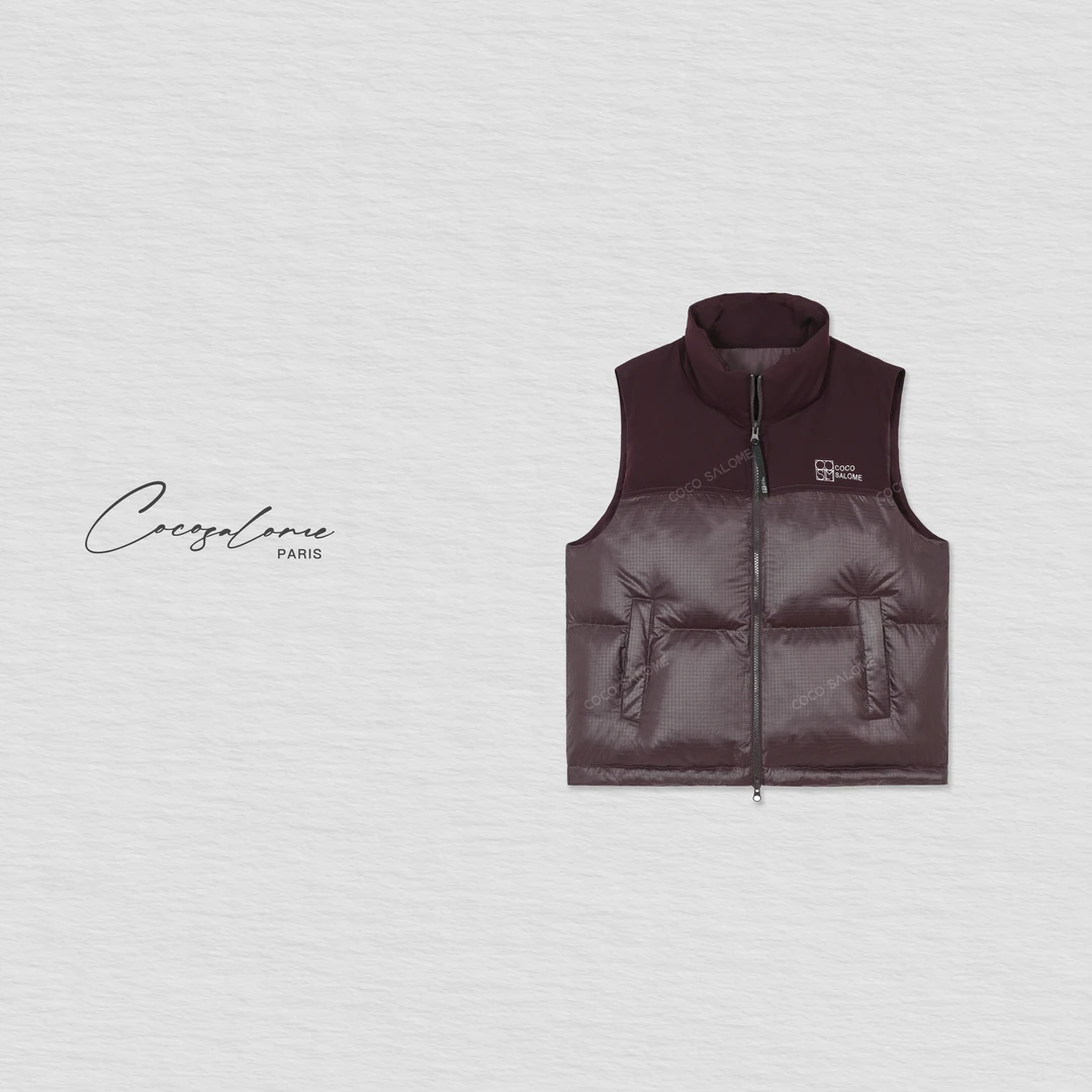 韩彬彬"士力架"琥珀流光棉感高密保暖百搭立领羽绒服马夹5818-7