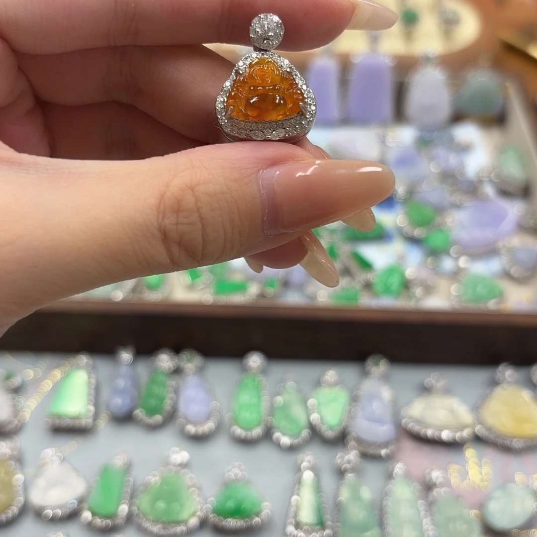 ****a翡翠银S925镶嵌吊坠(不含链)