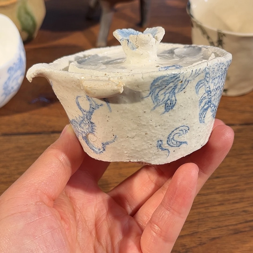 茶盏手捏手绘绞出宝瓶90ml