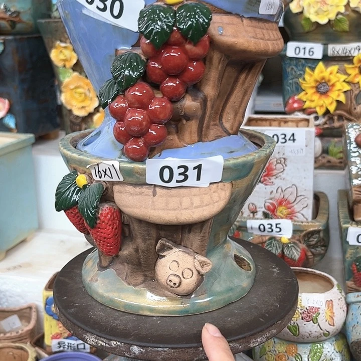 紫砂花盆粗陶材质多肉花盆