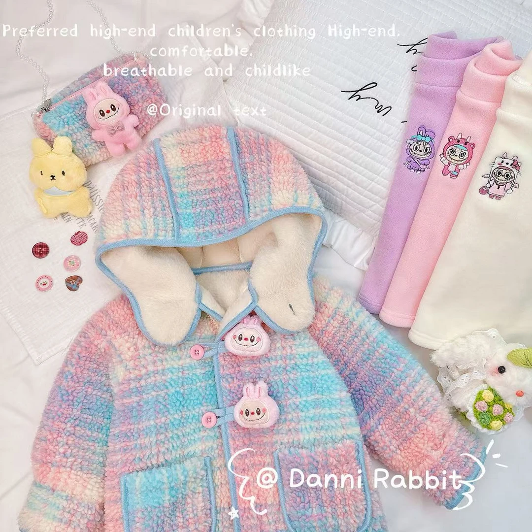 「Dannirabbit」【时尚韩版】立体玩偶毛呢加绒儿童汉服外套【A1-28】