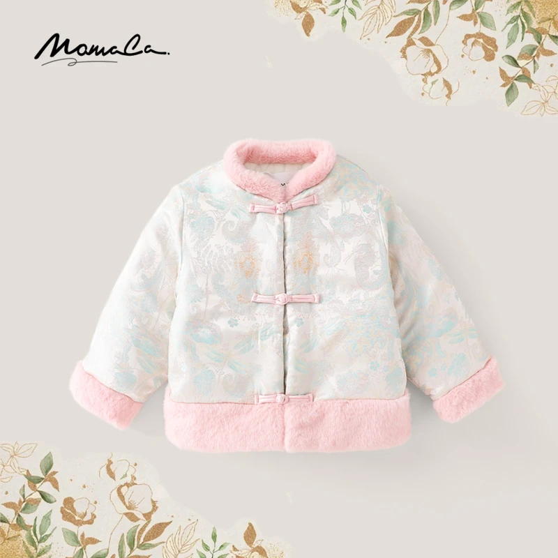 MOMOCO冬季新款女童韩版国风洋气休闲可爱棉服外套75830101190
