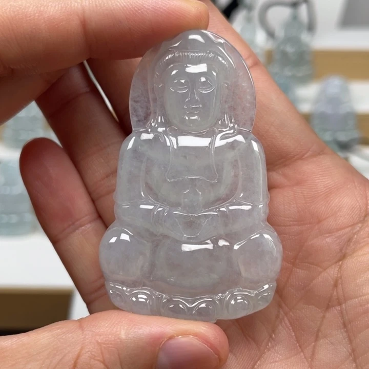 翡翠未镶嵌颈饰天然缅甸翡翠A货观音56号