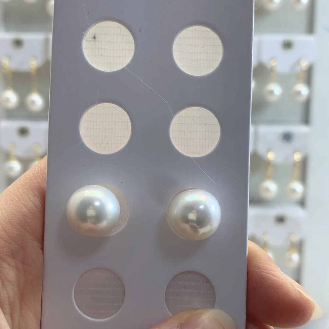 淡水珍珠耳饰银S925镶嵌