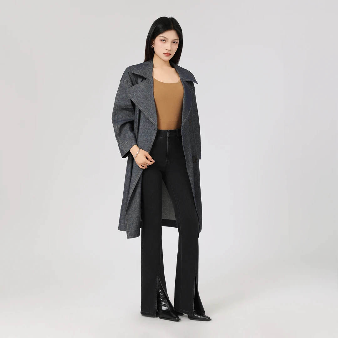 AMASS/阿玛施25冬季新款风衣气质时尚中长款百搭大衣外套5400829