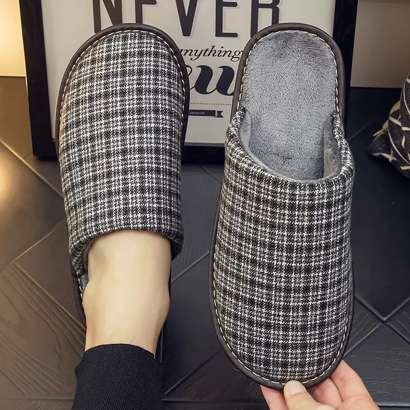 【冬款棉拖鞋 男款】冬季棉拖鞋布艺居家防滑软底保暖拖鞋