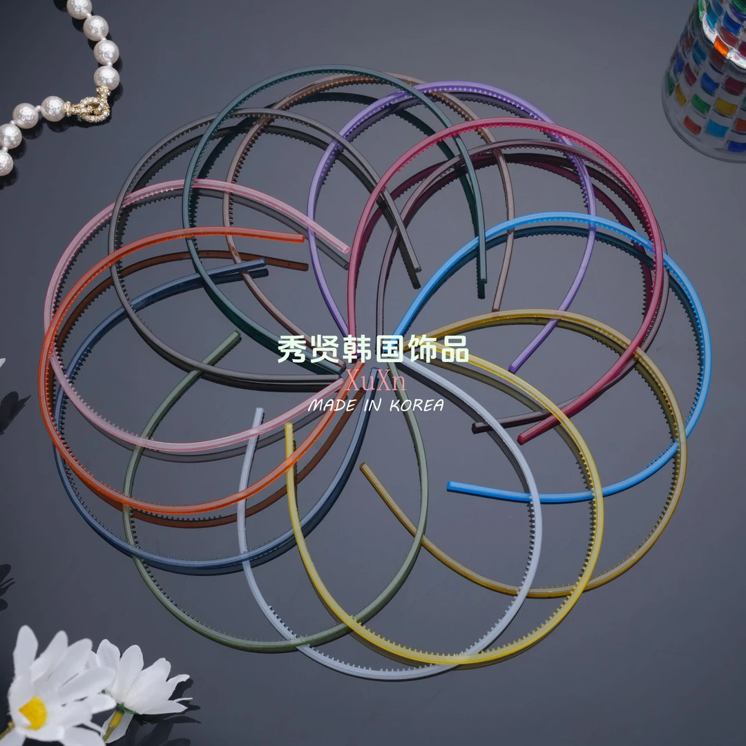 韩国BY0.4CM彩色细发箍小件饰品超轻百搭弹力不勒头细款韩版ins