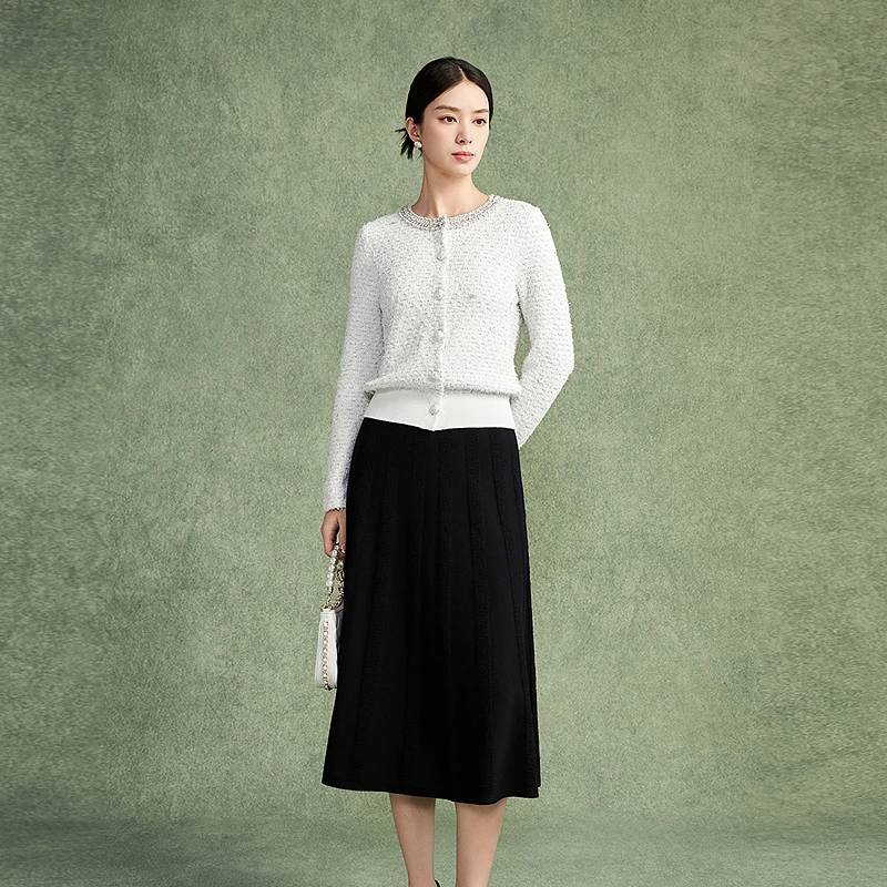 优雅气质散摆半裙2024年新款肌理感时尚氛围感-MJFD04WSK208B11