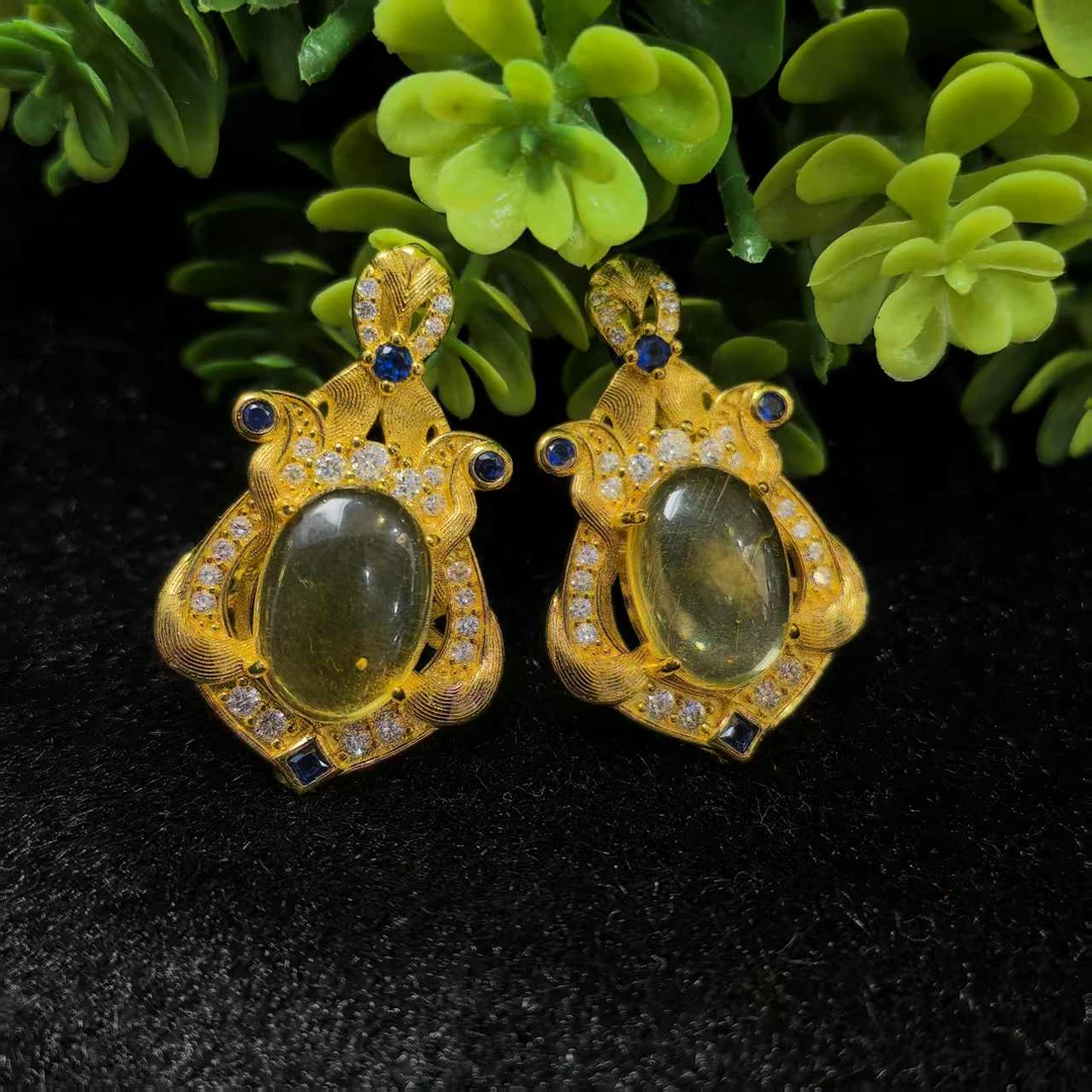 MT2843【百福轩珠宝】蓝珀蛋面琥珀吊坠-配链子-多样性发货只发一件