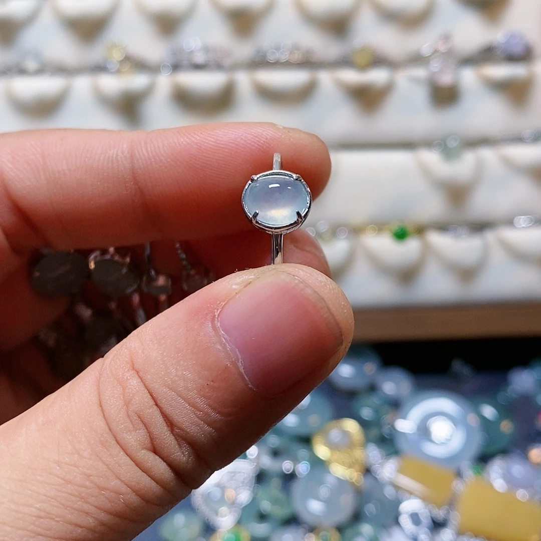 翡翠银S925镶嵌戒指