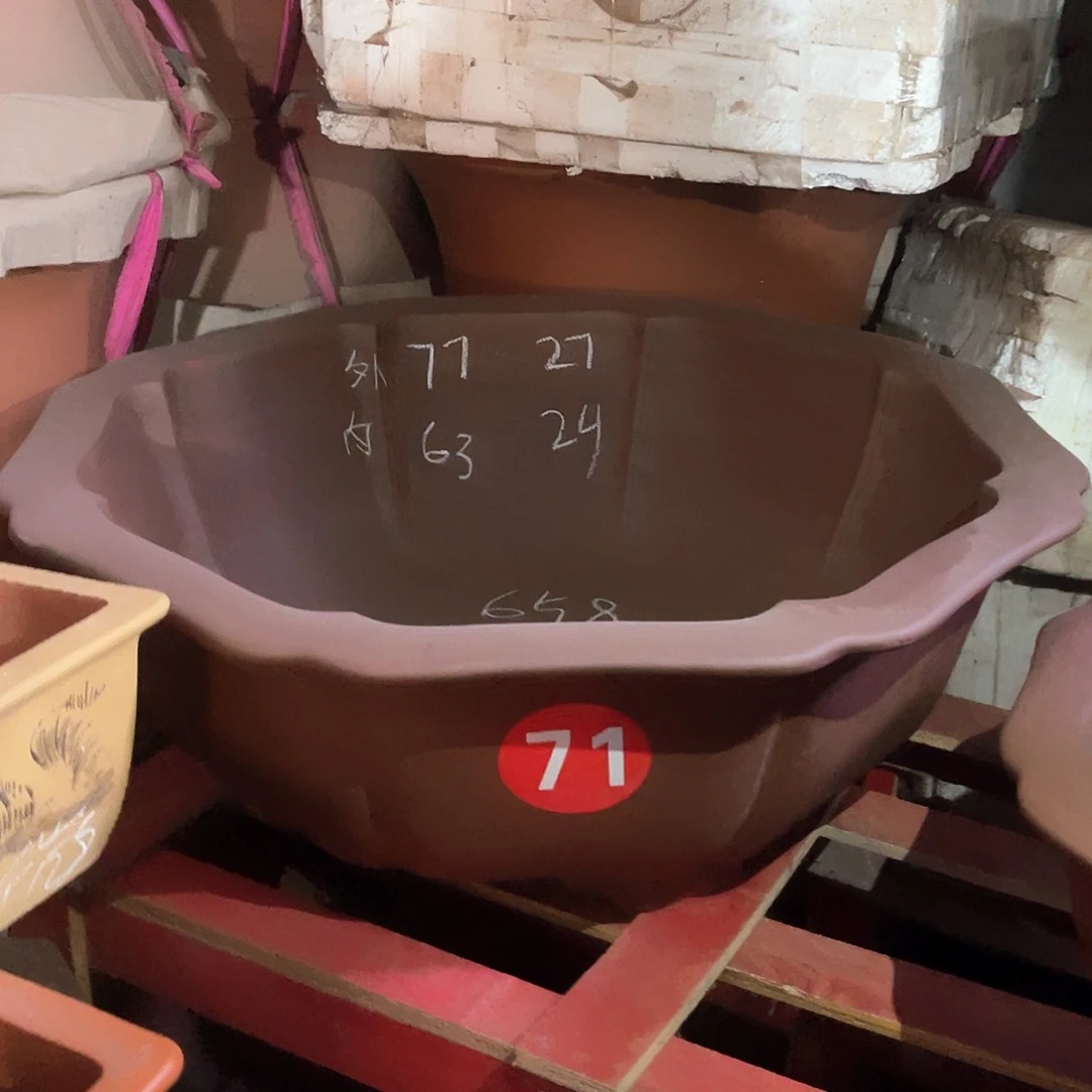 紫砂花盆莲花盆一个