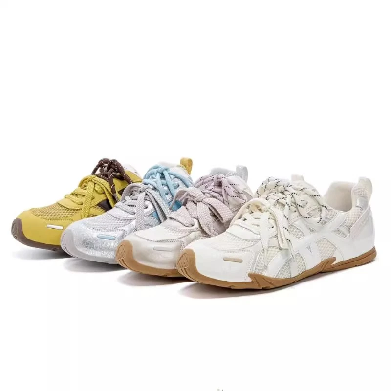 新款内增高4cm网面德训鞋运动休闲阿甘鞋2025夏季爆款拼色女鞋韩