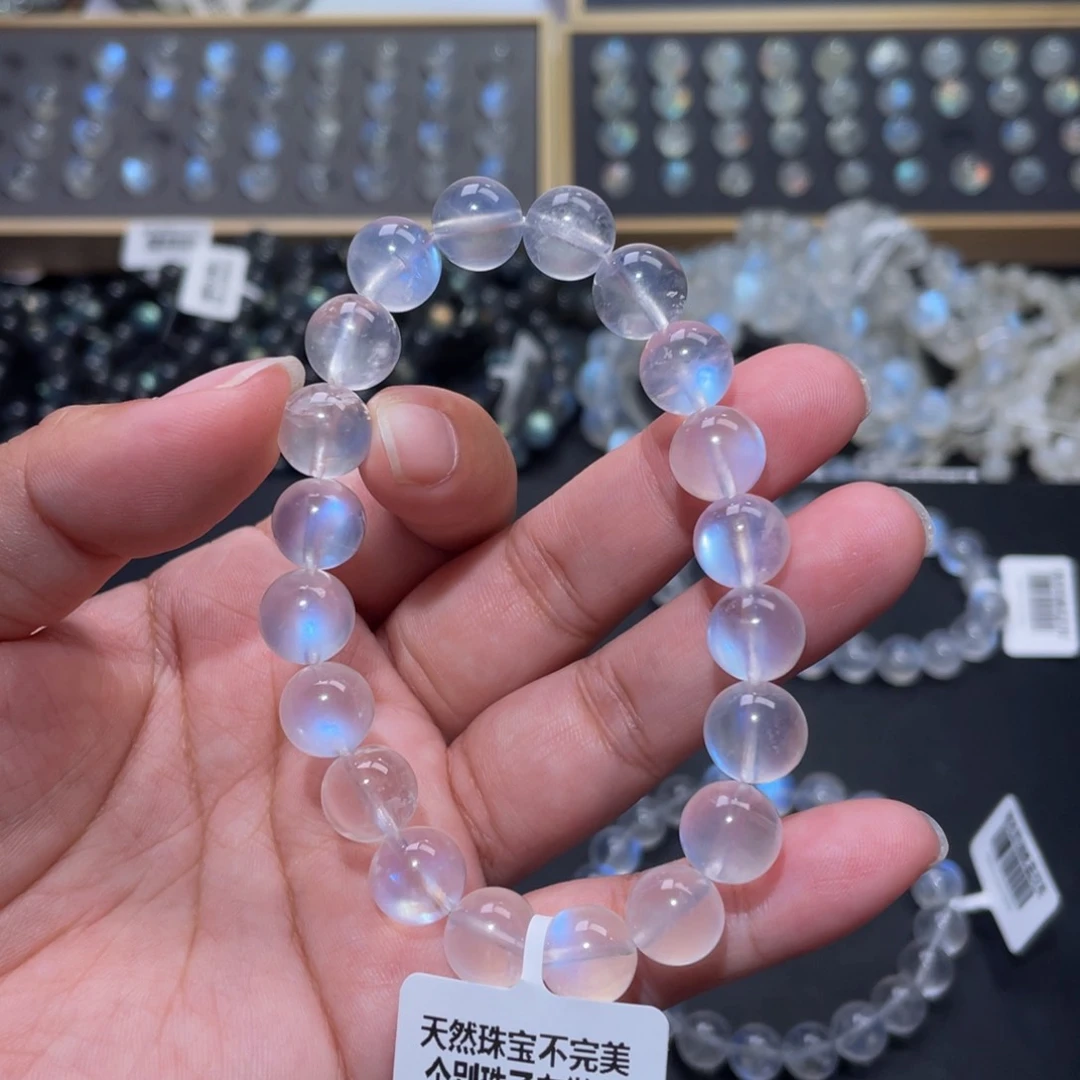 手链未镶嵌长石你*呀蓝月光手链10mm