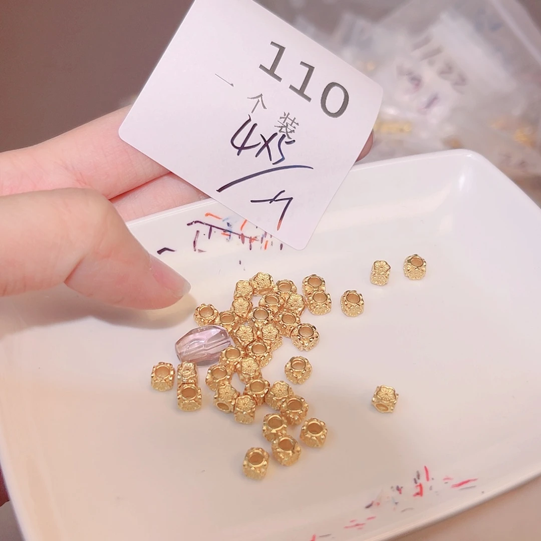 水晶珠宝半成品银S925镀金镶嵌110