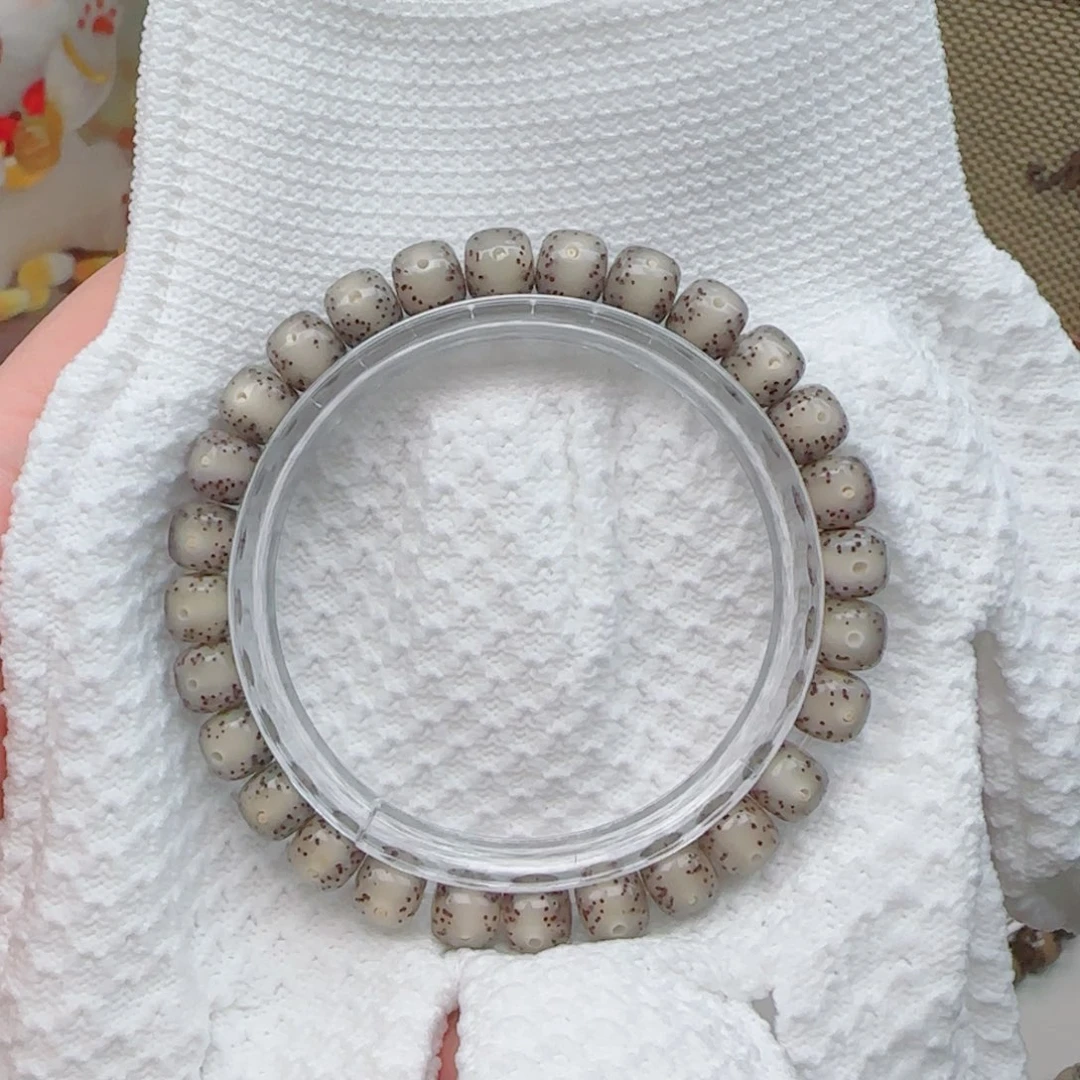 星月菩提手串灰冰大留白针尖星8*7