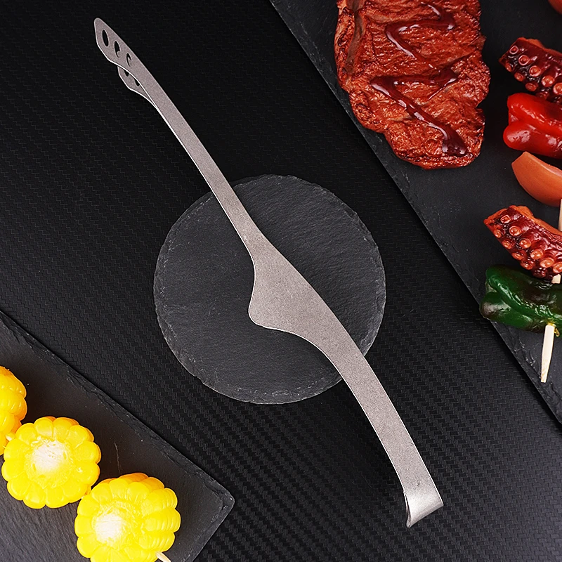 户外钛合金石洗二代弯款烤肉夹239mm