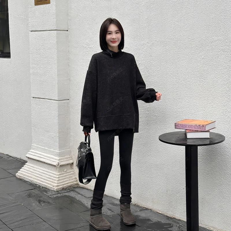 焦思文 冬季时尚休闲洋气宽松百搭加绒拉链卫衣251107Y08